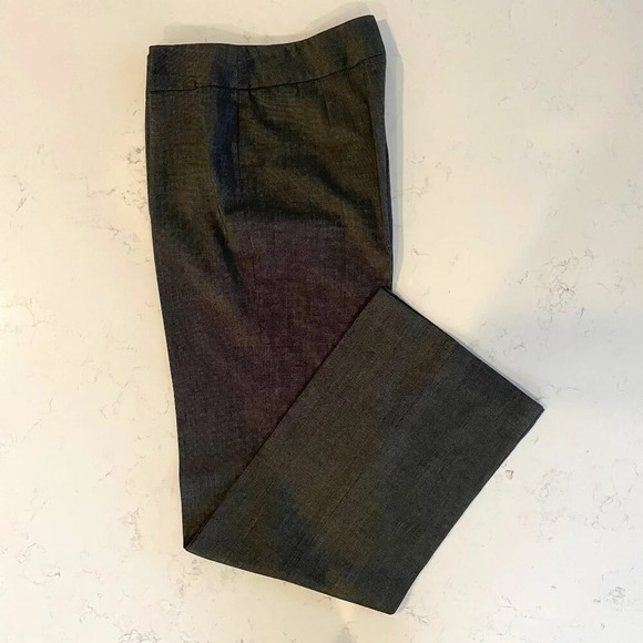 Jones NY Collection Stretch Wide Leg Mid Rise Poly Blend Pants Black Grey Sz 4 - Picture 1 of 13